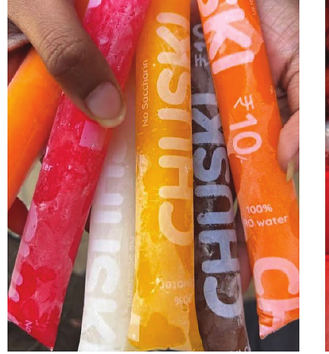 Chuski popsicle on beach